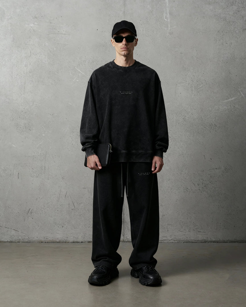 Strike Stack Logo Crewneck - Snow Washed