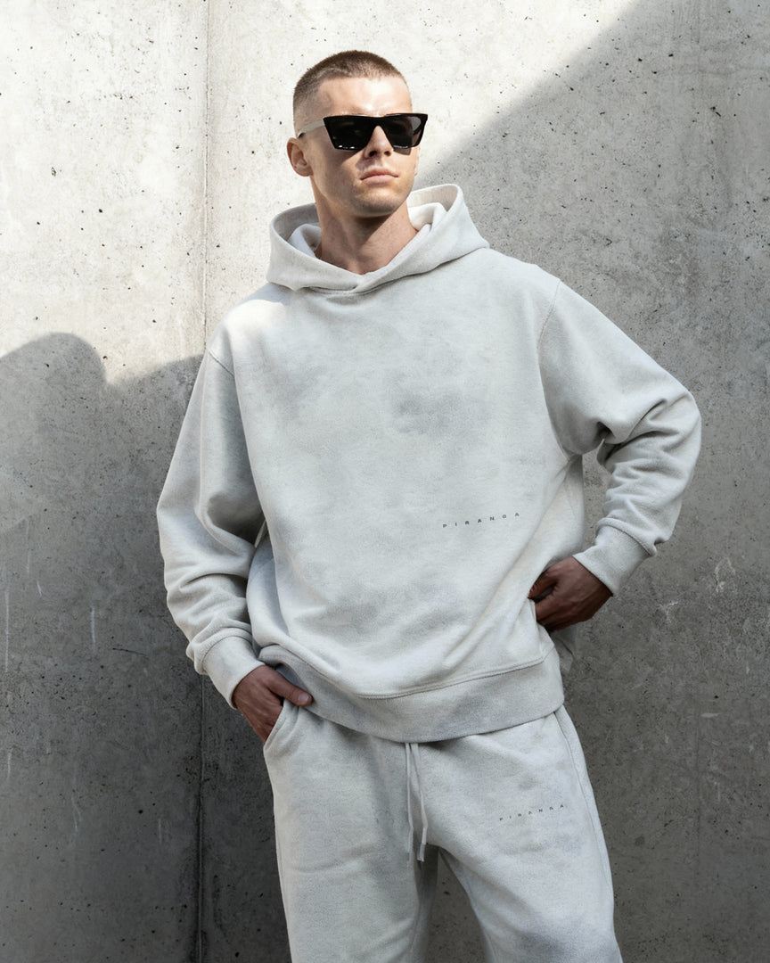 Storm Print Reverse Terry Hoodie